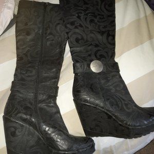 Rebecca Sanver designer wedge boots
